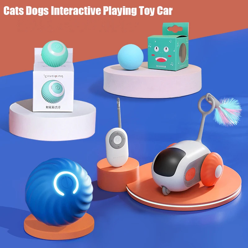 Remote Controlled Smart Cat Toy 2 Modes Automatic Moving for Cats Dogs Interactive Playing Toy Car Kitten Training Pet Supplies