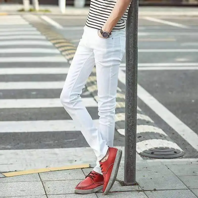 Outdoor Open Crotch Sex Pants Invisible Zipper Stretch Jeans Men's Cargo Denim Trousers Korean Trend Thin Casual Men Clothing
