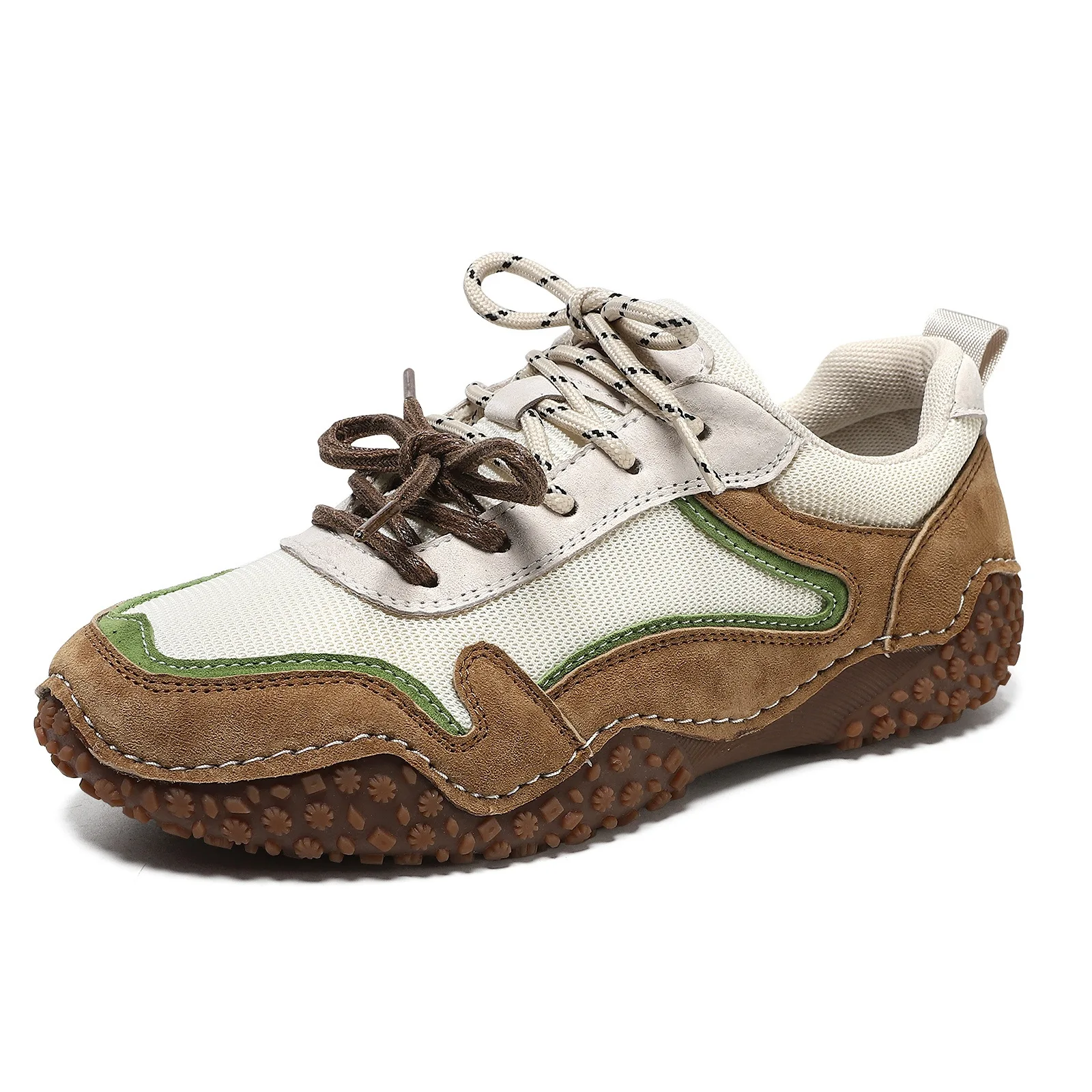 Women's Shoes Outdoor Breathable Mesh Flat Bottom Light Shock-absorbing Tennis Sneaker Autumn Top Layer Leather Sports Shoes view 5