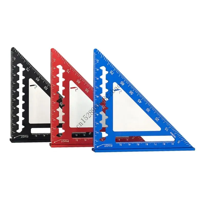 

H7EA Aluminum Triangle Ruler Protractor Woodworking Measurement Tool Quick Read