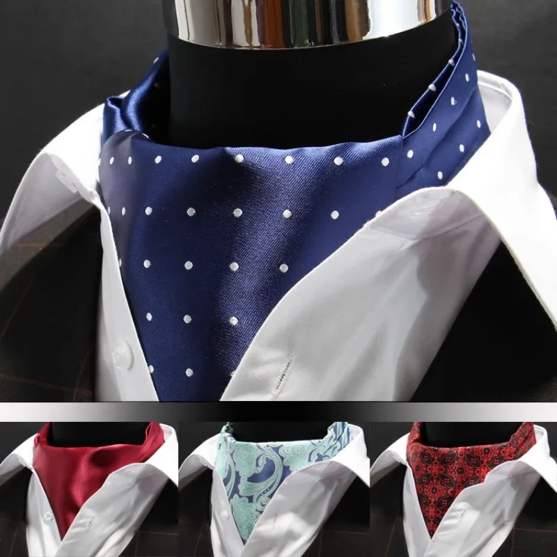 Men's Scarf British Retro Dots Style Scarf Versatile Korean Style Scarf Trendy Business Suit