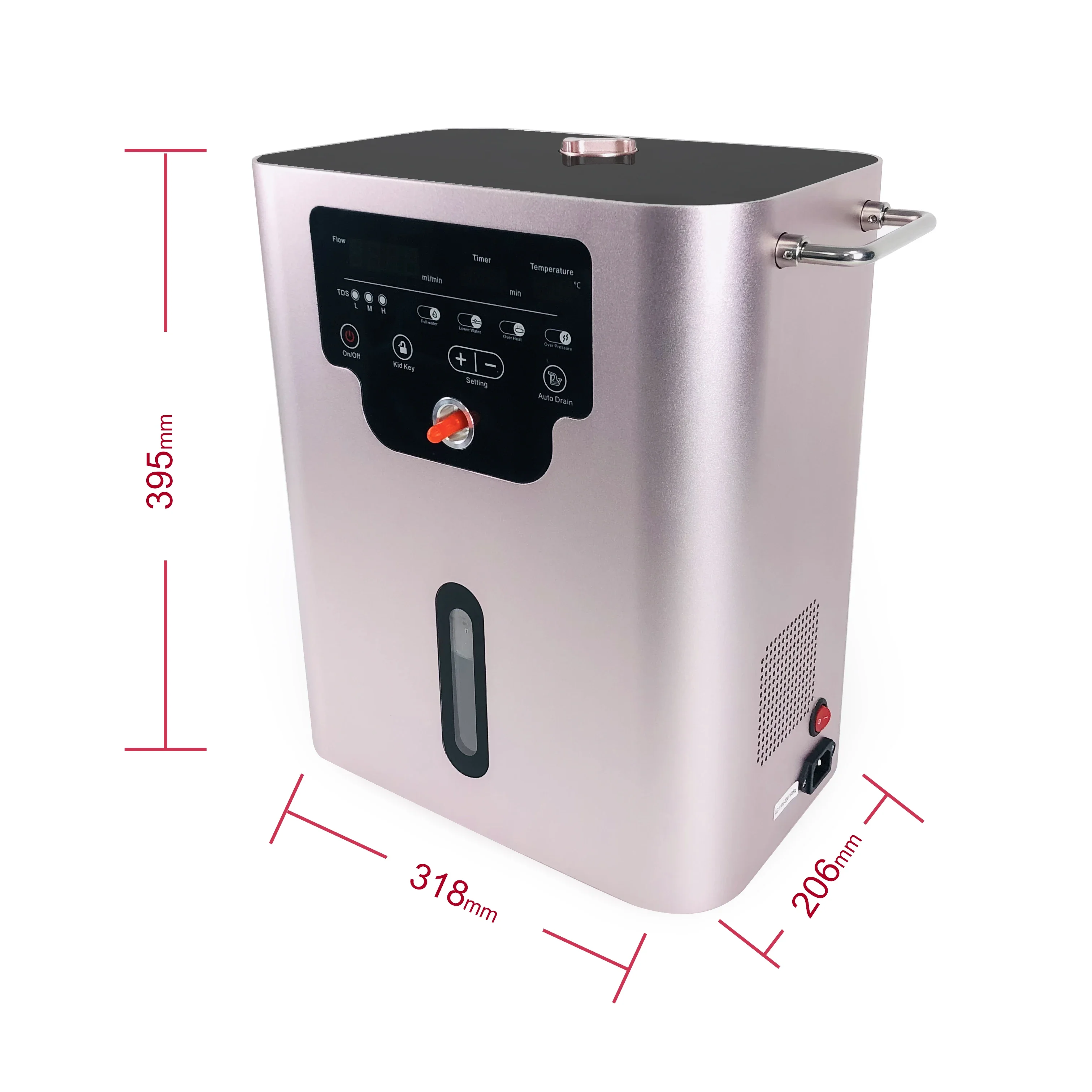 SPE Hydrogen Gas Generator, 600/900ml/min H2 Inhaler Machine for Home Wellness Therapy