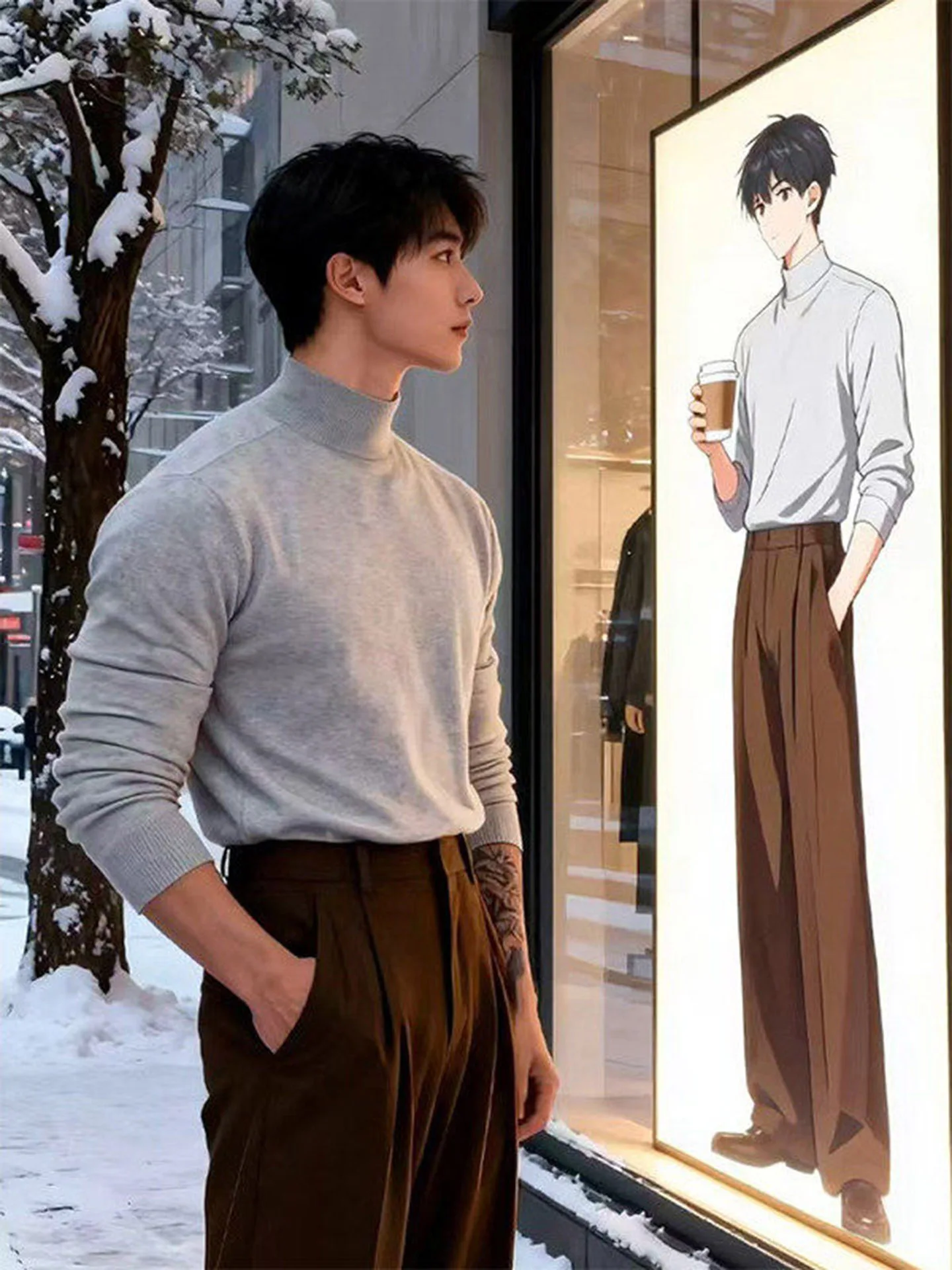 

Мужской зимний свитер американского стиля, модная верхняя одежда, облегающий крой, трикотажная кофта для мужчин