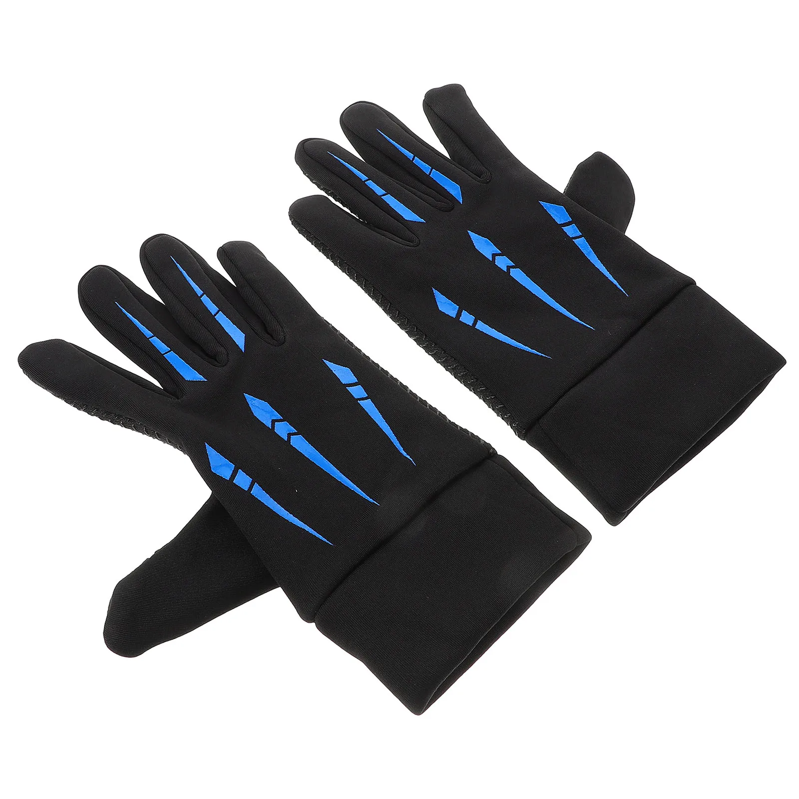 

Winter Cycling Gloves Black Cotton Polyester Bike Riding Gear Full Finger Touchscreen Compatible Waterproof Windproof Thermal