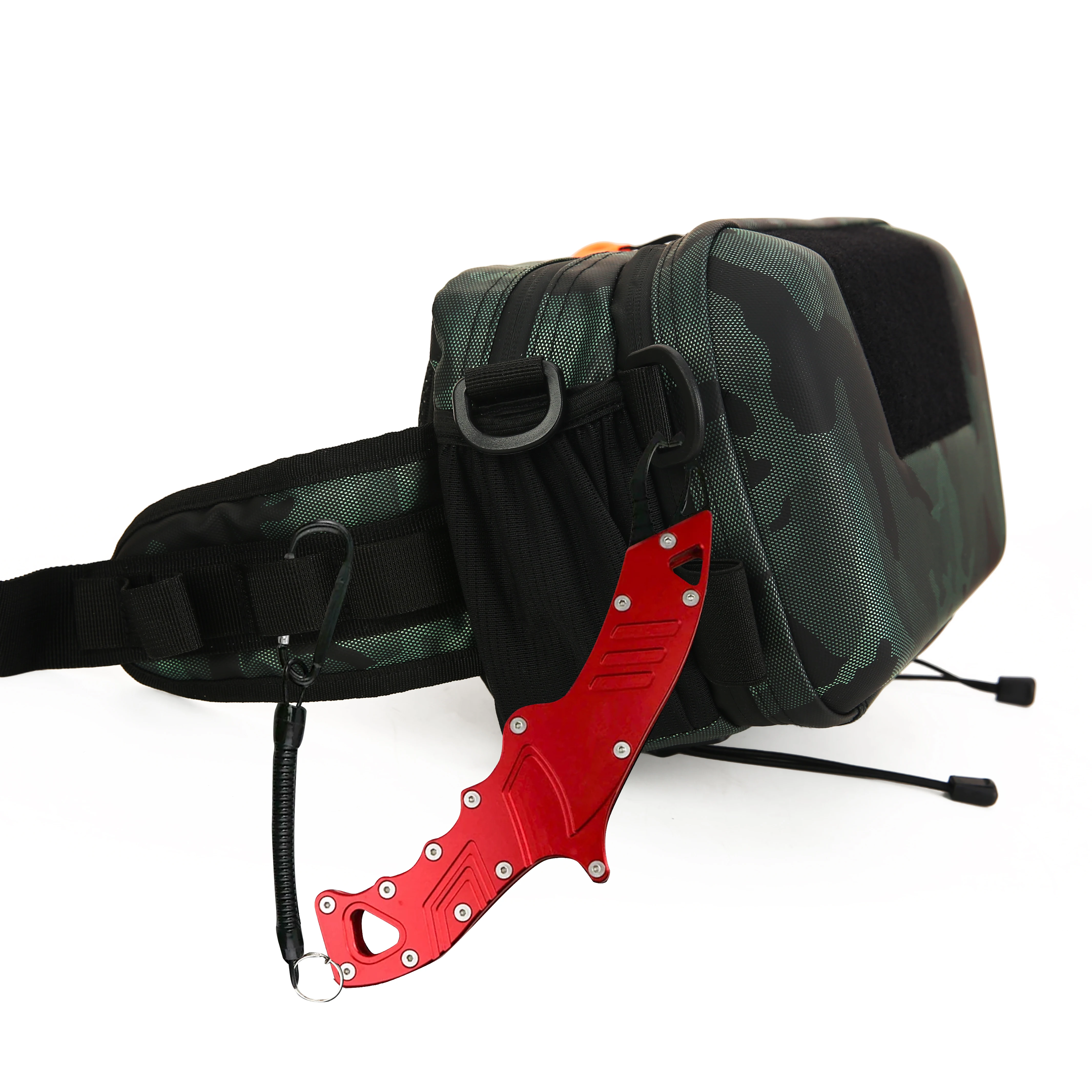Lure Bag Fishing Gear Bag Multi-Functional Waist Bag Cross-Body Bag Large Capacity Fishing Rod Bag
