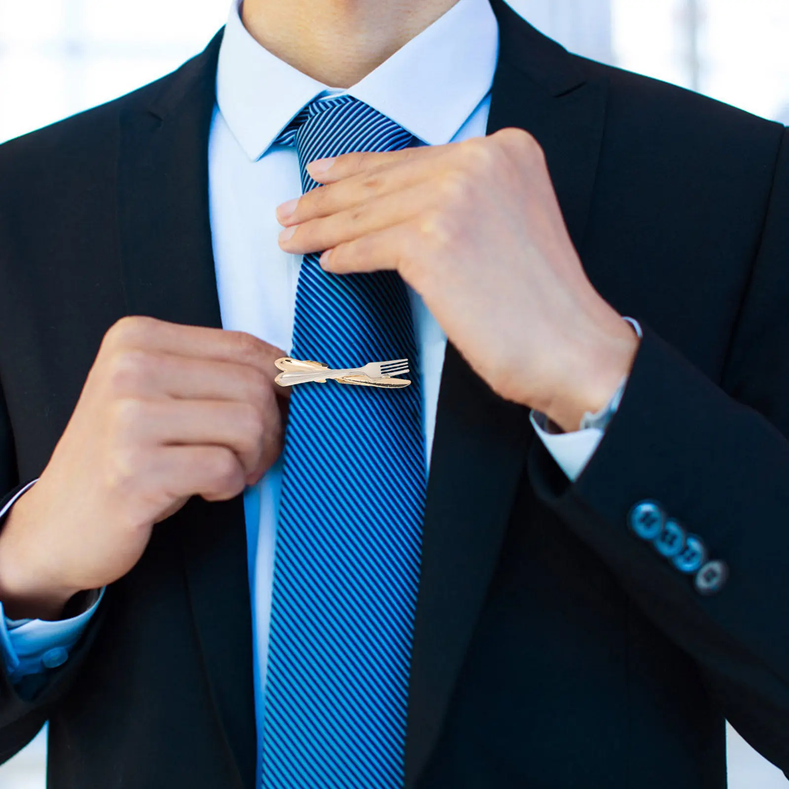 3Pcs Tie Clips for Men Copper Fork Knife Necktie Pins Novelty Set Strong Hold Wedding Business Formal Suit Accessories