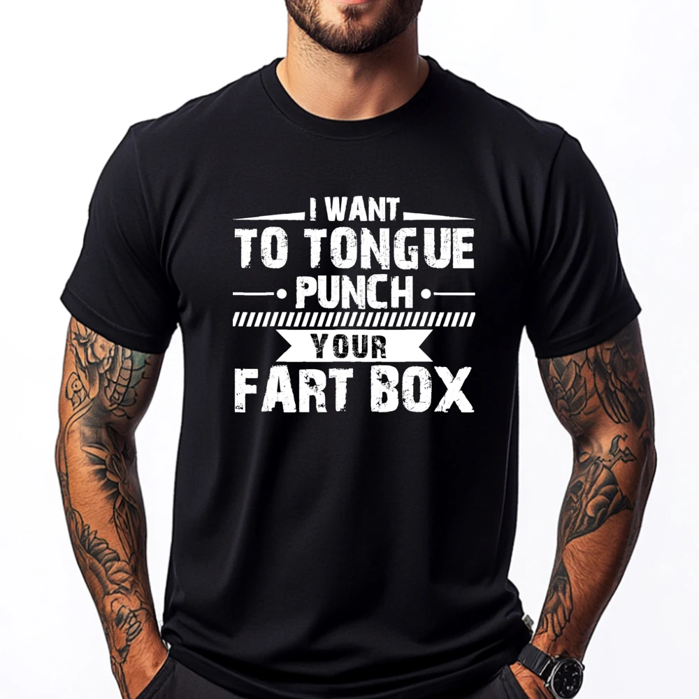 

Tongue Punch Fart Box Funny Word Pun Humor Sarcasm Joke Gag T Shirt Men 100℅ Cotton SOFT Vintage Birthday