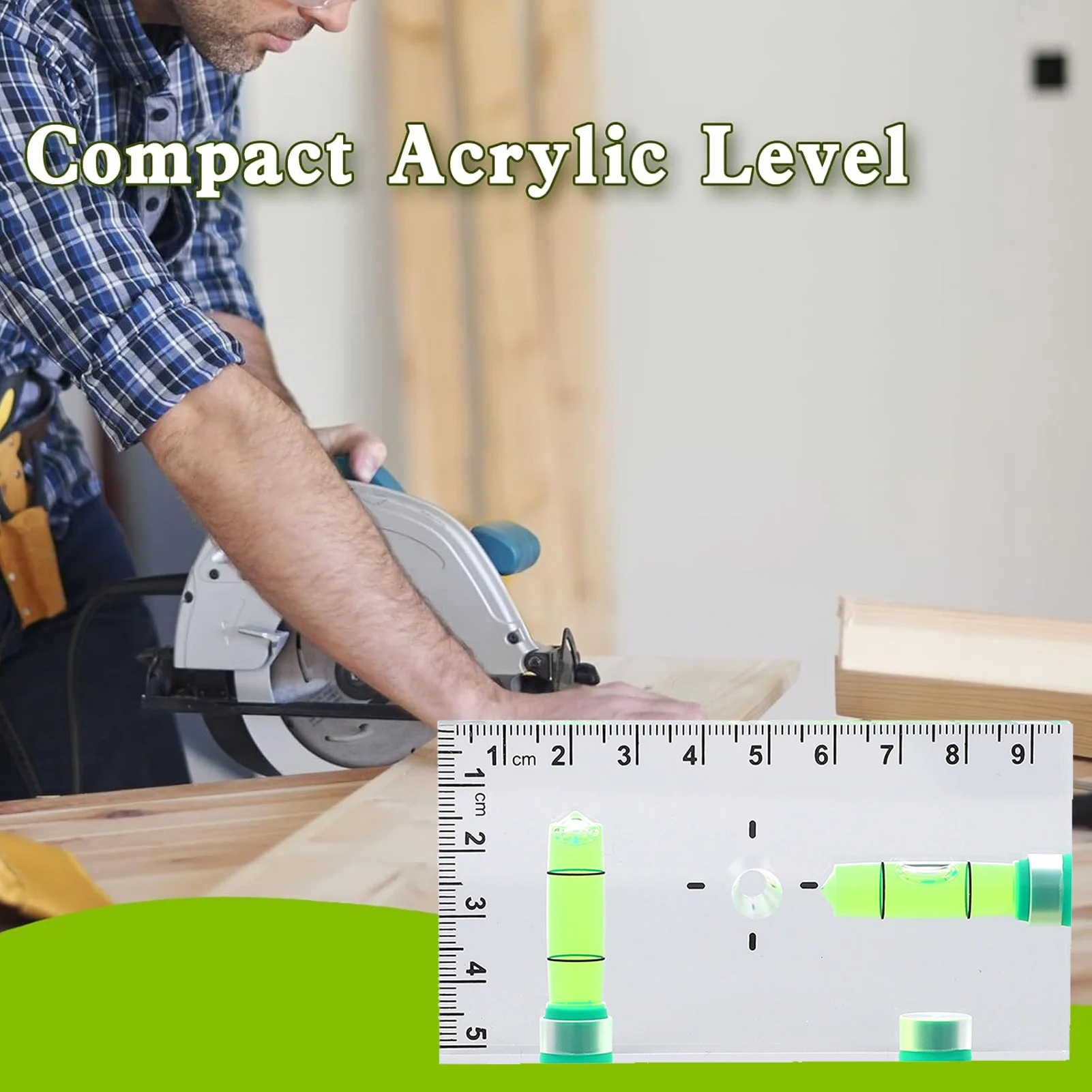 Bubble Level Ruler Mini Level Ruler with 3 Magnets Compact Acrylic Level Tool for Horizontal and Vertical Measurement 95x50x13mm