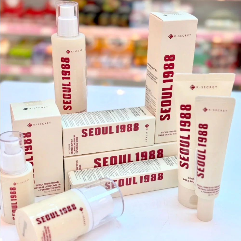K-SECRET SEOUL 1988 Suero de ginseng retinal, crema de tratamiento facial, reafirmante, hidratante, aclara las líneas finas ojeras