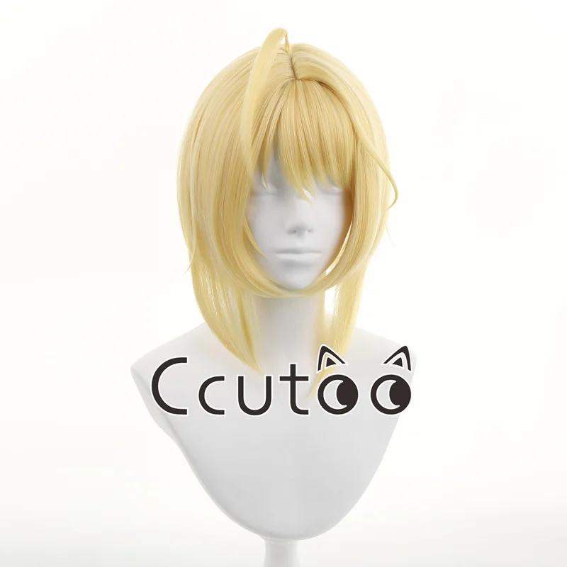 Anime Shugo Chara Tadase Perücken, kurzes goldenes synthetisches Kopfhauthaar für Frauen, Halloween-Party-Perücken, hitzebeständige Fasern – Detail 2
