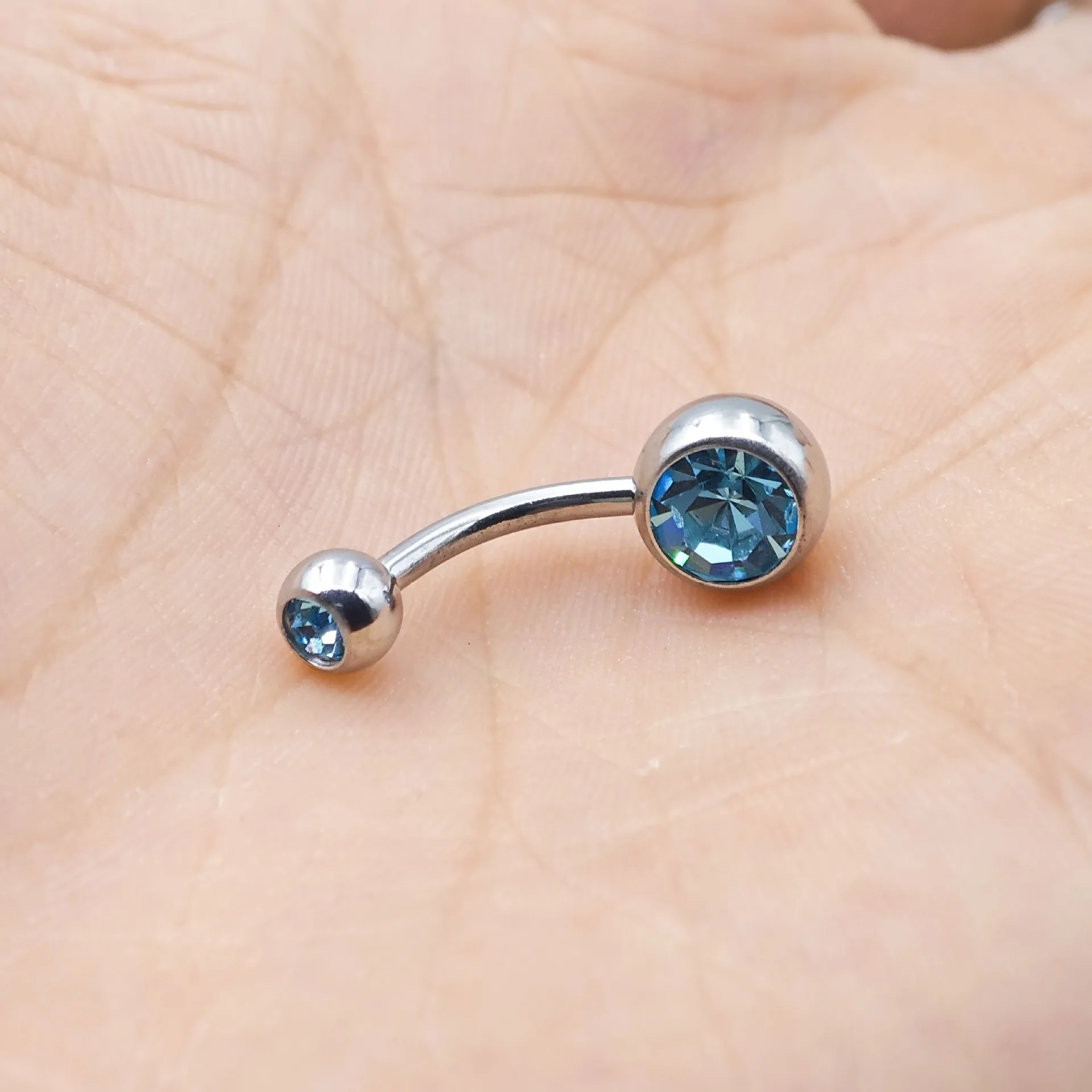 Titanium Belly Button Rings For Women Sexy Body Piercing Jewelry CZ Opal Navel Piercing Ring image 2