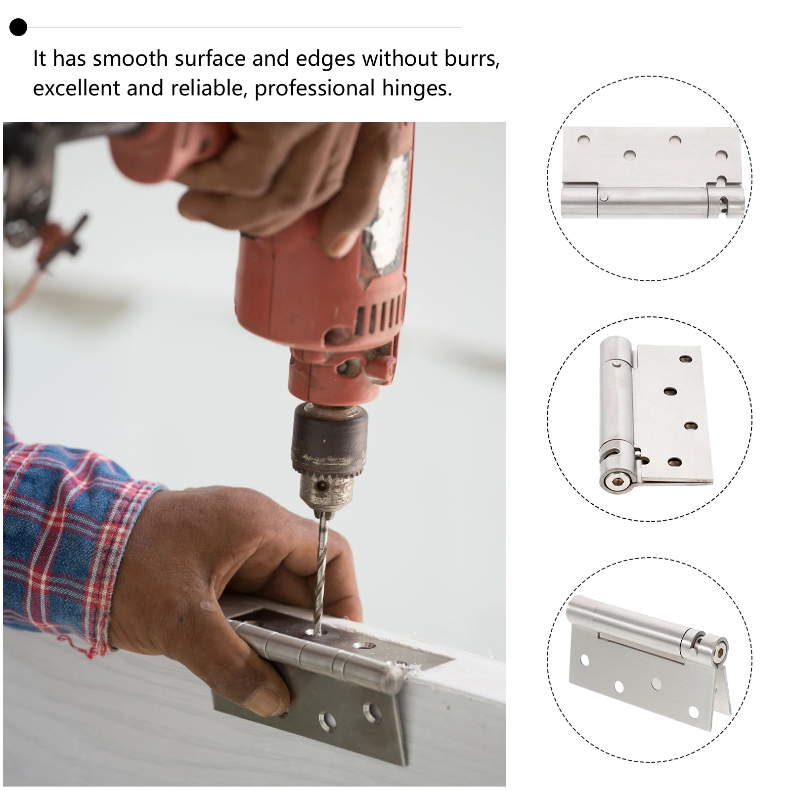 

2pcs Single Spring Self Closing Stainless Steel Heavy Duty Adjustable Self-Closing Door Hinges Door Cabinet Furniture Hardware