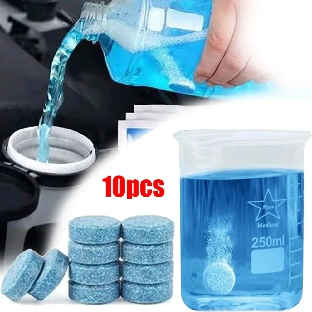 Car Windshield Washer Fluid Concentrated Tablets Solid Effervescent Wiper Tablet for Car Room Kitchen Window Glass Cleaning