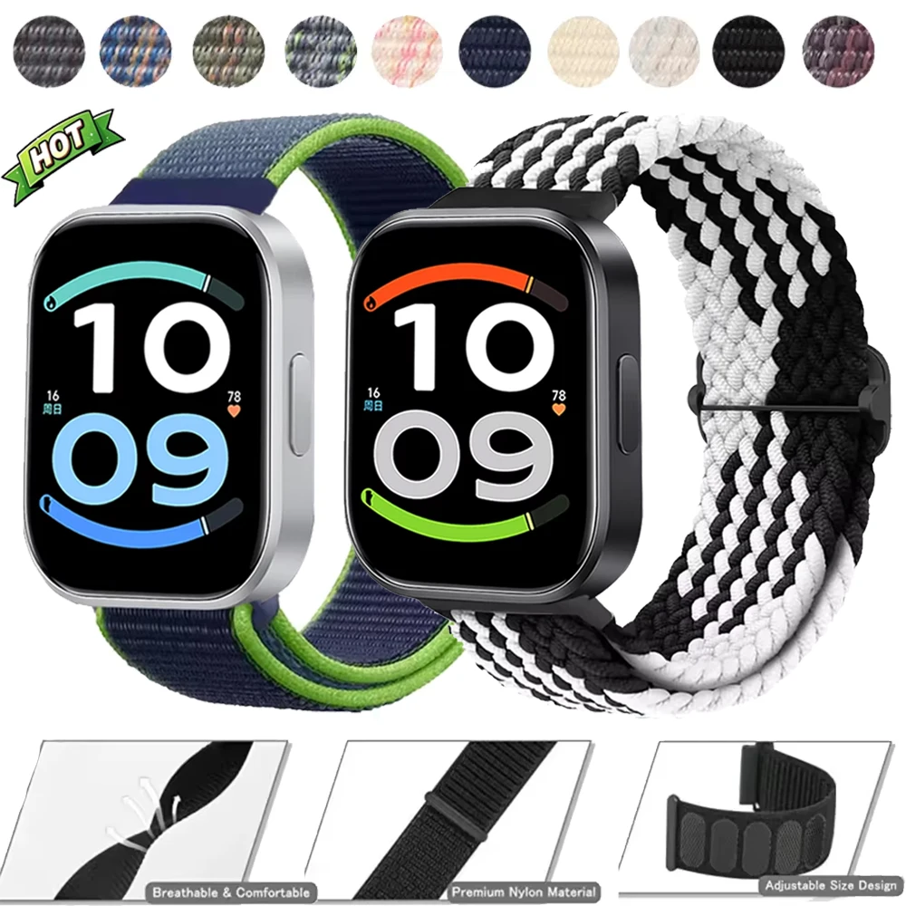Nylon Braided Strap for Redmi Watch 4-5-6/Xiaomi Band 10 Pro 9 Pro 8 Pro Original Breathable Wristband for Redmi 6 Active/6 Lite