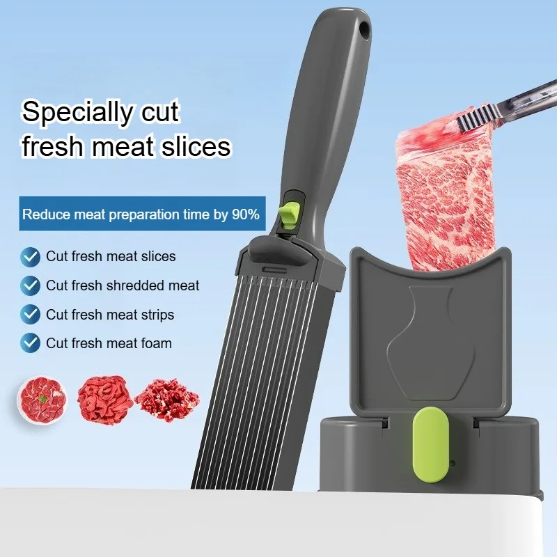 ONCE for All Meat Slicer and Cleaver Kitchen Knife Set for Meat Slicing and Shredding, Manual Fresh Meat Cutter, Slicer for Beef