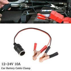 Alligator Car Battery Cable Clamp Plastic 35cm/13.78in Battery Car Cigaret Crocodile Clip Lighter Socket 10A 12V-24V