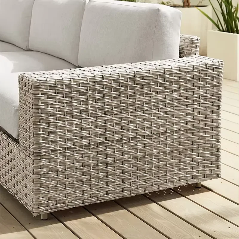 Hot Sale Garden Furniture Sectional L-Shaped Sofa Waterproof Rattan Patio Outdoor Sofa Set