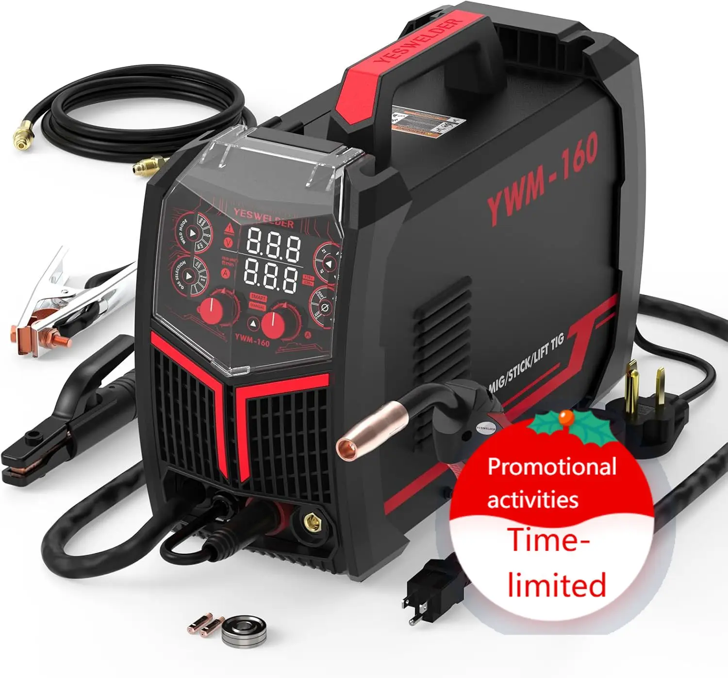 

Многофункциональный сварочный аппарат MIG/FLUX CORE/LIFT TIG/ARC 160А, двухфазный (110В/220В), с синергетическим управлением
