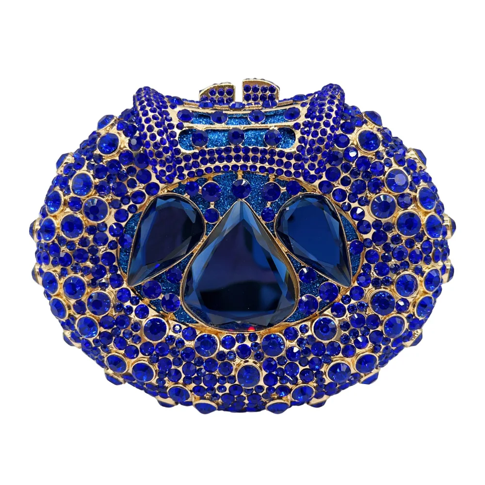 

New Large Red Stones Evening Bags Oval Shaped Crystal Handbag Boutique Gorgeous Diamond Bridal Clutch Wedding Party Purse