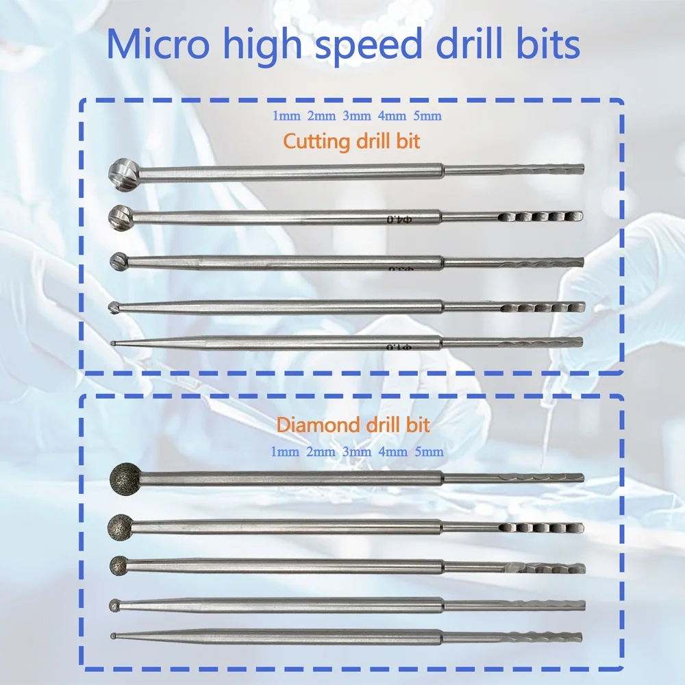 Orthopedic Instrument Bur Spinal Bur Tungsten Carbide Round Ent Burs Stainless Steel
