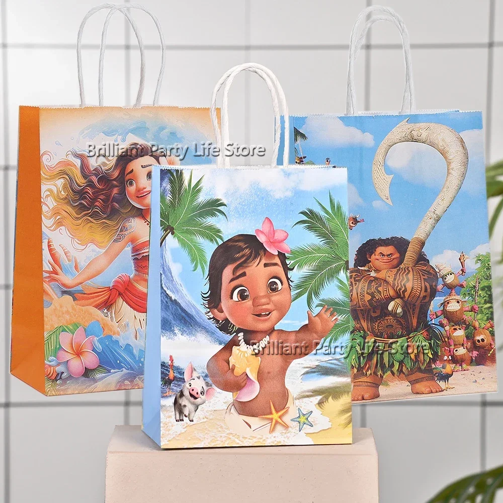 Disney Moana Princess Theme Party Paper Candy Bag Moana Girls Birthday Candy Packing Bag Baby Shower Supplies Girls Gift