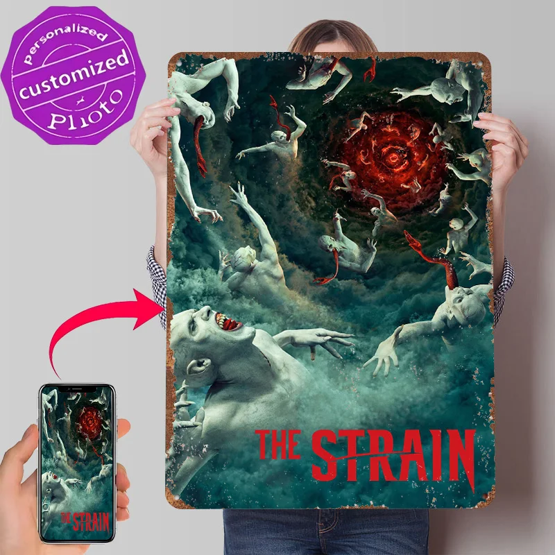 The Strain Artwork Metal Poster Customized Wall Art Retro Vintage Metal Signs for Man Cave Office Decor Room Decoration Gaming