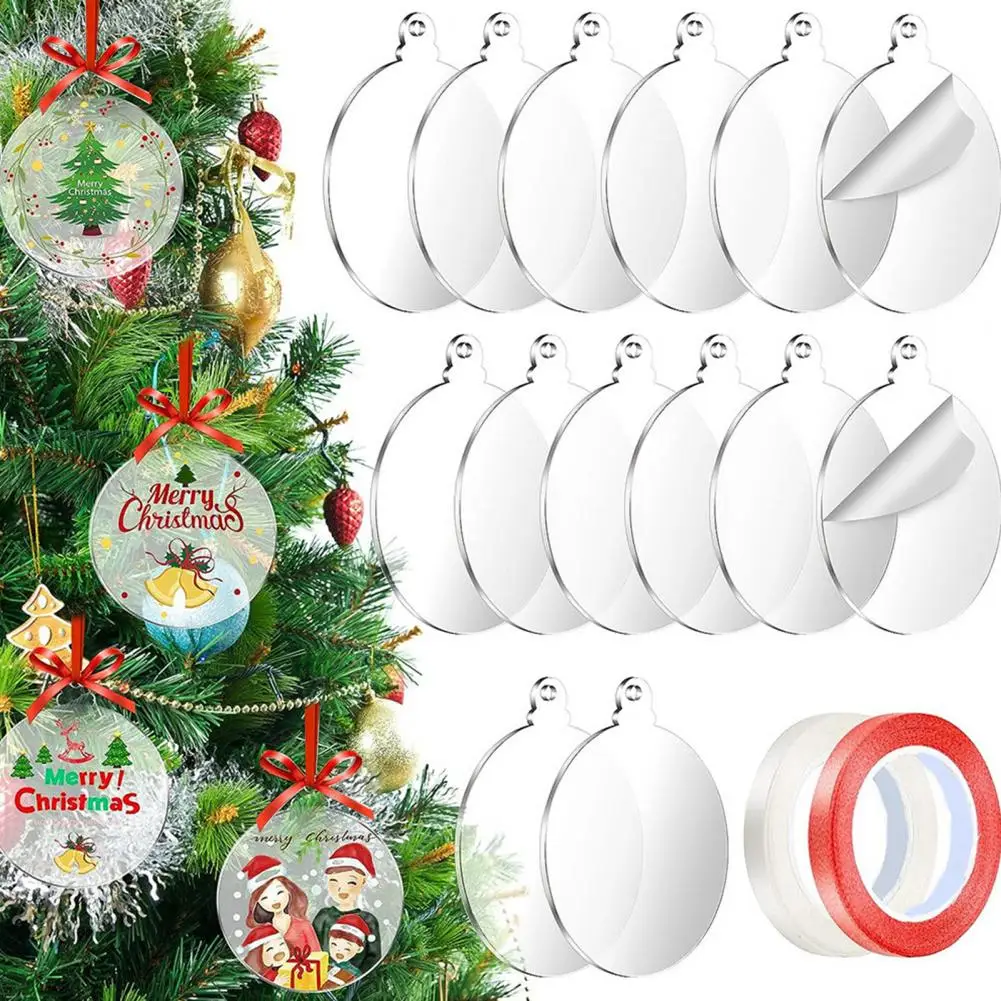 

Christmas Ornaments Acrylic Acrylic Ornaments with Smooth Edges Diy Decorative Christmas Ornaments 24pcs Transparent for Festive