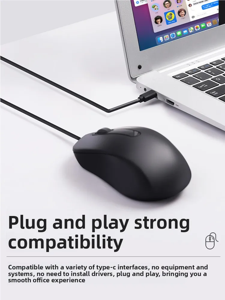 

Проводная мышьType-cInterfacetypecMouse подходит для ноутбуков Apple, Huawei, Xiaomi, планшетов и телефонов