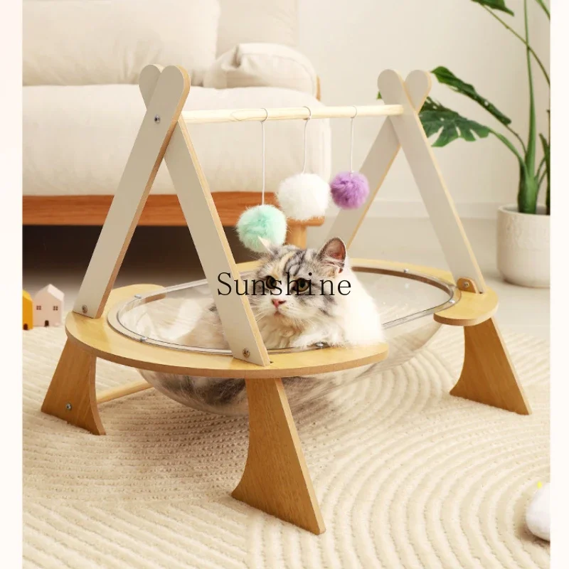 All Seasons Wooden with Cat Toy Ball Pet Nest Bed