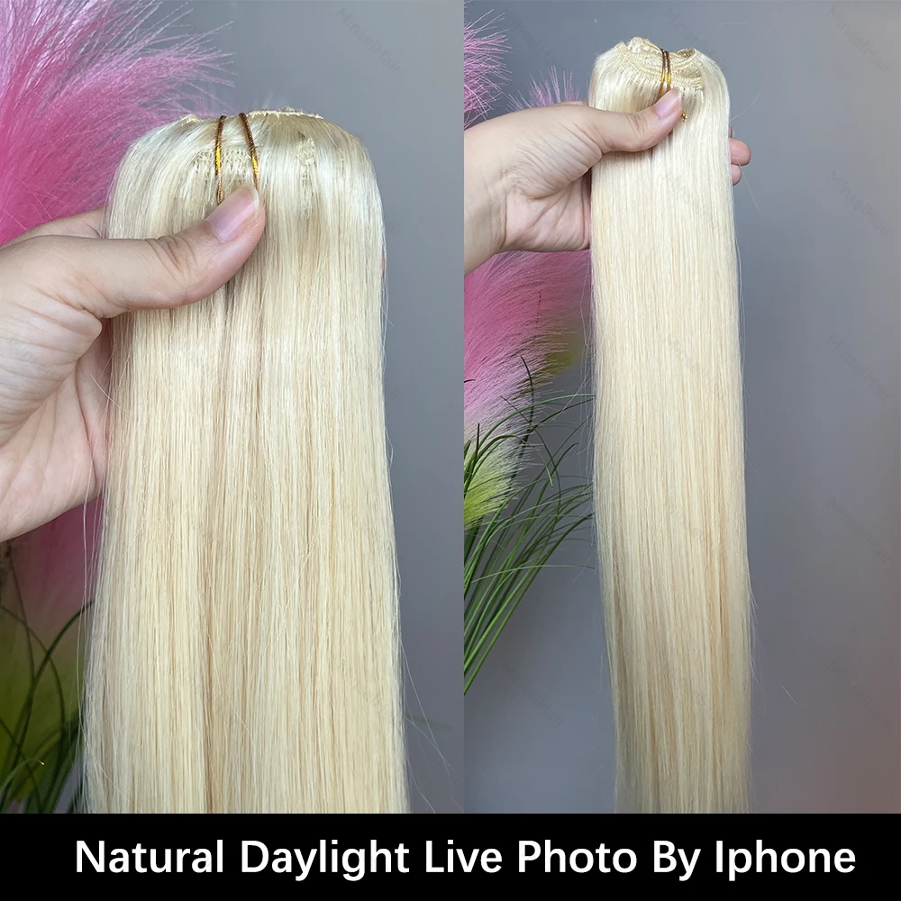 613 ريمي كليب في الشعر البشري 100 الطبيعية تيك تاك أشقر وصلات شعر بشري حريري وناعم 120 جرام 12-22 بوصة 7 قطعة سهلة الصبغ