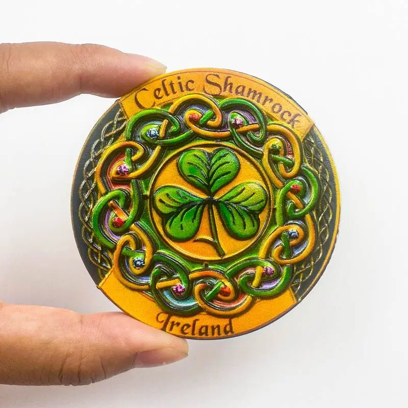 

Ireland Celtic Shamrock Fridge Magnet 3D Resin Refrigerator Magnets Cute Home Decor Items Room Decoration Magnets for Fridge
