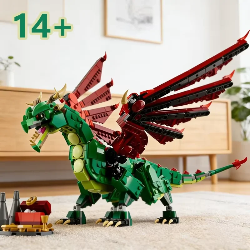 

2026 New Birthday Gift: 3-in-1 Medieval Dragon Building Blocks 31161 Building Blocks Gift