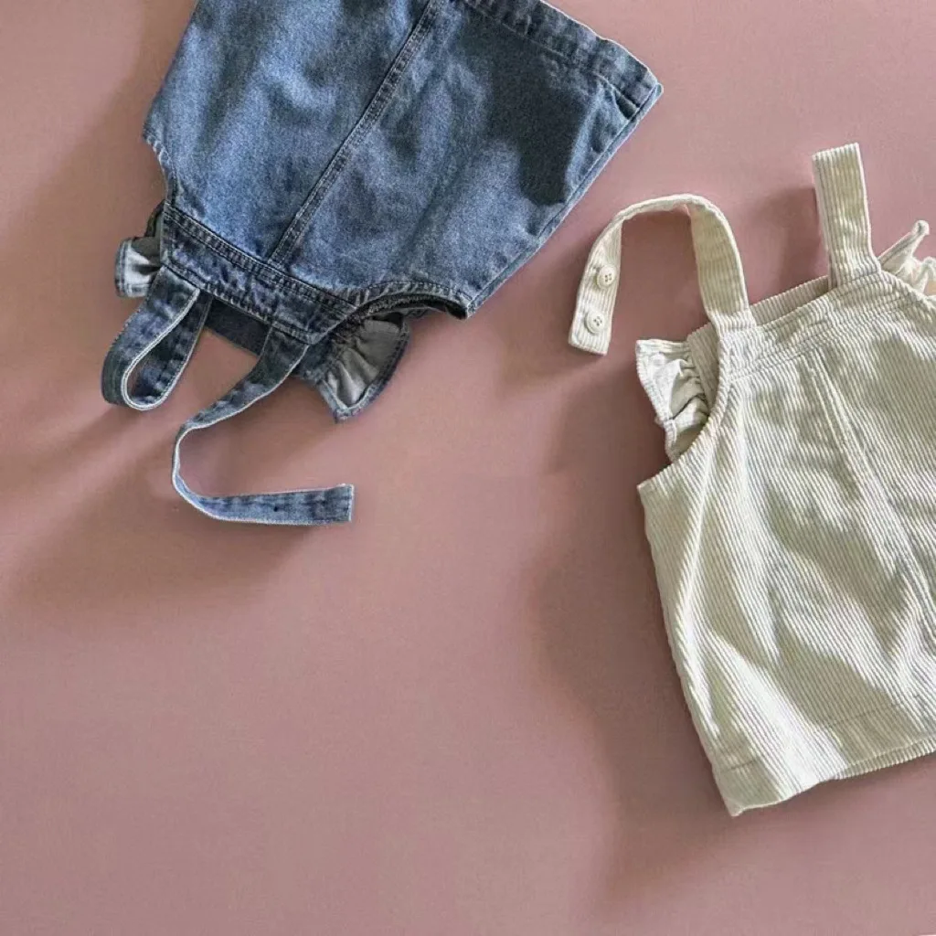 2024 Autumn New Baby Girl Sleeveless Denim Strap Dress Infant Toddler Cute Bow Pocket Casual Dress Fashion Princess Sling Dress