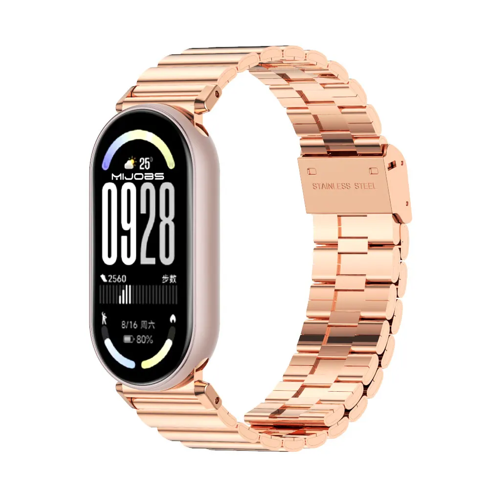حزام لـ Mi Band 10 9 8 حزام ساعة معدني لـ Mi Band 9 حزام معصم لـ Mi Band 10 NFC النسخة العالمية معصمه الملحقات