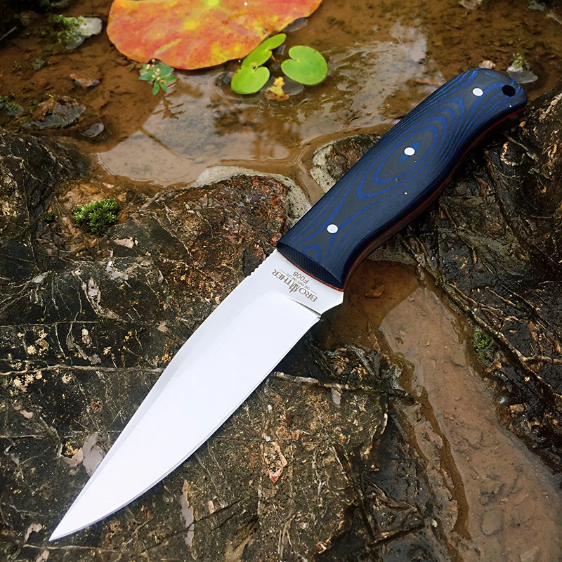 [Minghong Brother F008] Fixed Blade Bushcraft Knife Full tang Hunting Straight Knives Camping tactical Survival Knife Tool