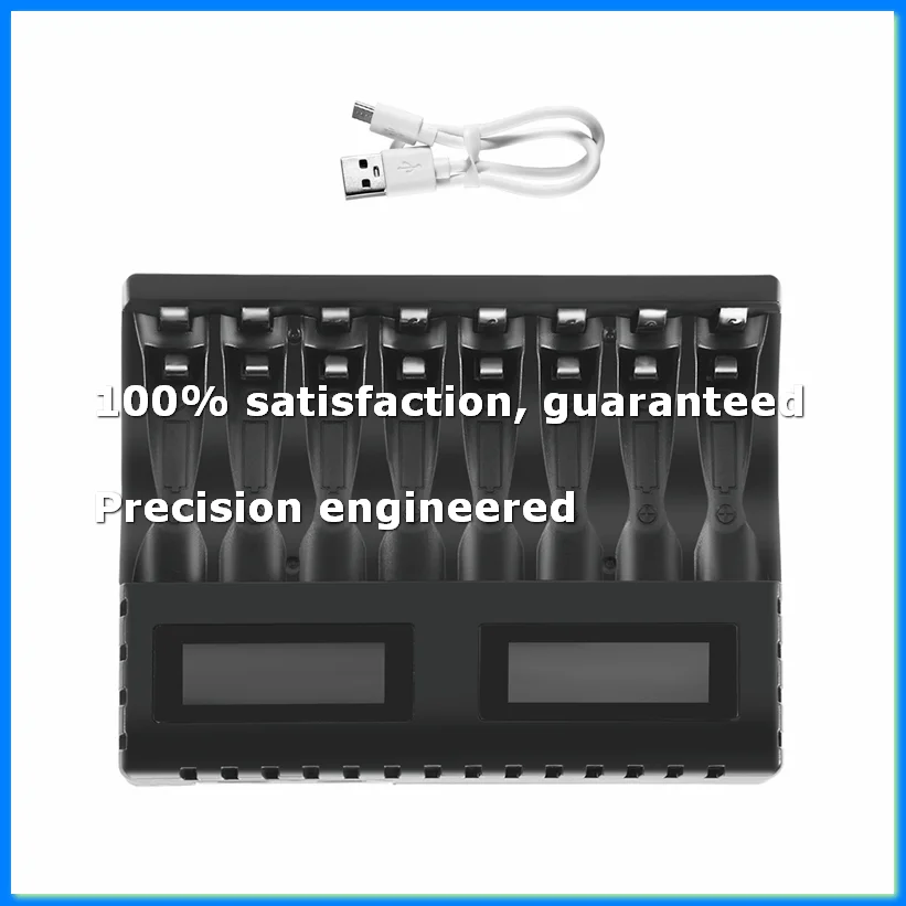 

Battery Charger LCD Display Smart Intelligent 8-Slot Chargers for AA/AAA NiCd NiMh Rechargeable Batteries AA AAA Charger-A22U