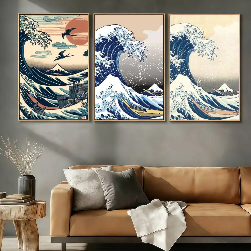 K-Katsushika H-Hokusai Ukiyoe Poster Stickers Classic Art Print Retro Aesthetic Wall HD Decor Living Room Home Office Gift