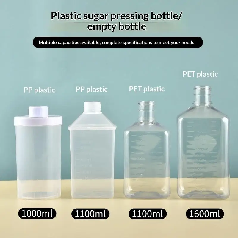 Syrup Dispenser For Coffee Bar Plastic Syrup Empty Bottles Dispenser Bottle With Lid Kitchen Container Multi-Function