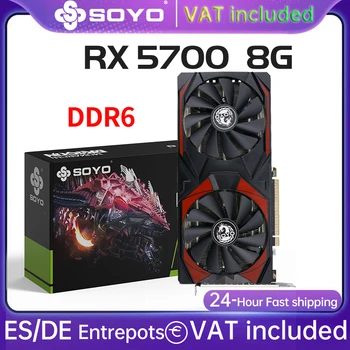 Tarjeta gráfica para juegos SOYO AMD Radeon RX5700 de 8GB, memoria GDDR6 de 256 bits PCIEx16 4,0 para tarjetas de vídeo de ordenador de escritorio RX 5700 1