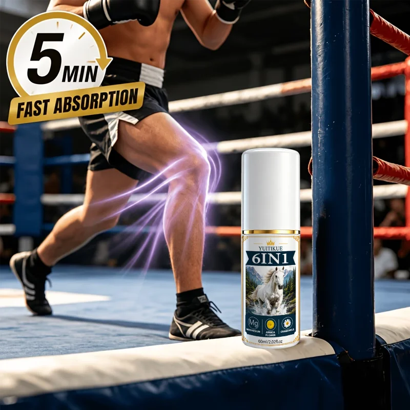 YUITIKUE 60ml 6 In 1 Magnesium Massage Roll On Oil Natural Arnica Chamomile Extract Relax Tired Sport Sore Muscles