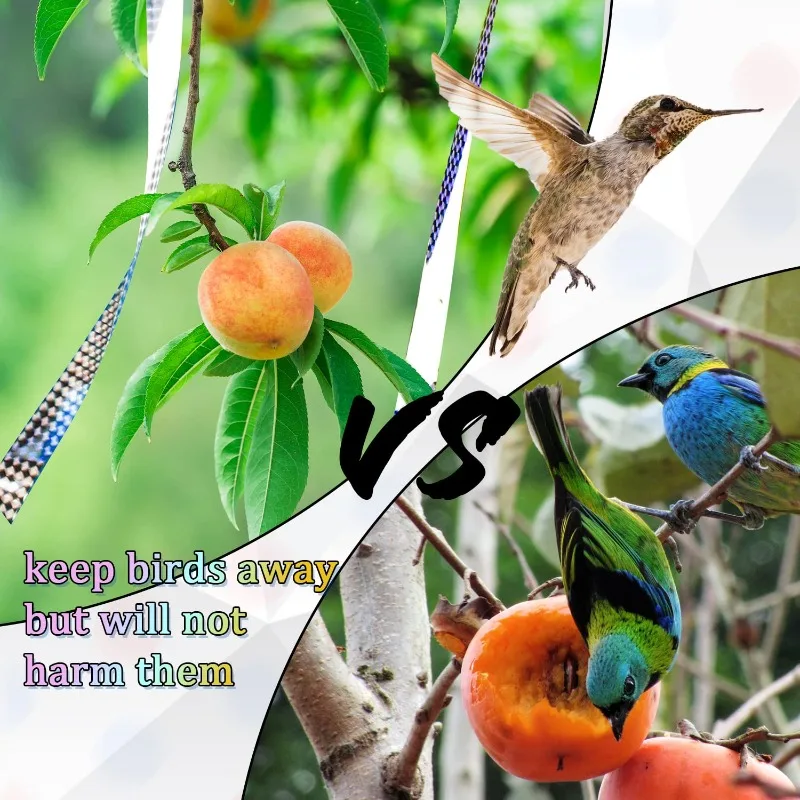 200/50M Double-Sided Anti Bird Tape Reflective Scare Ribbon Laser Flash Repellent for Garden Pigeon Control Outdoor Deterrent