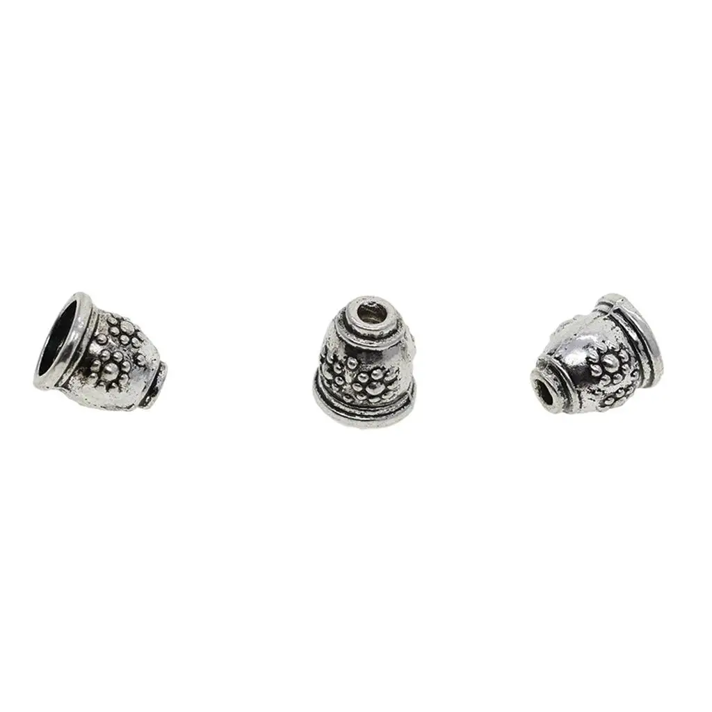 Alloy Tassel Beads Cap Flower Patterned Cone End Caps Jewelry Findings for DIY Earring Making and Beads Embroidery Applications