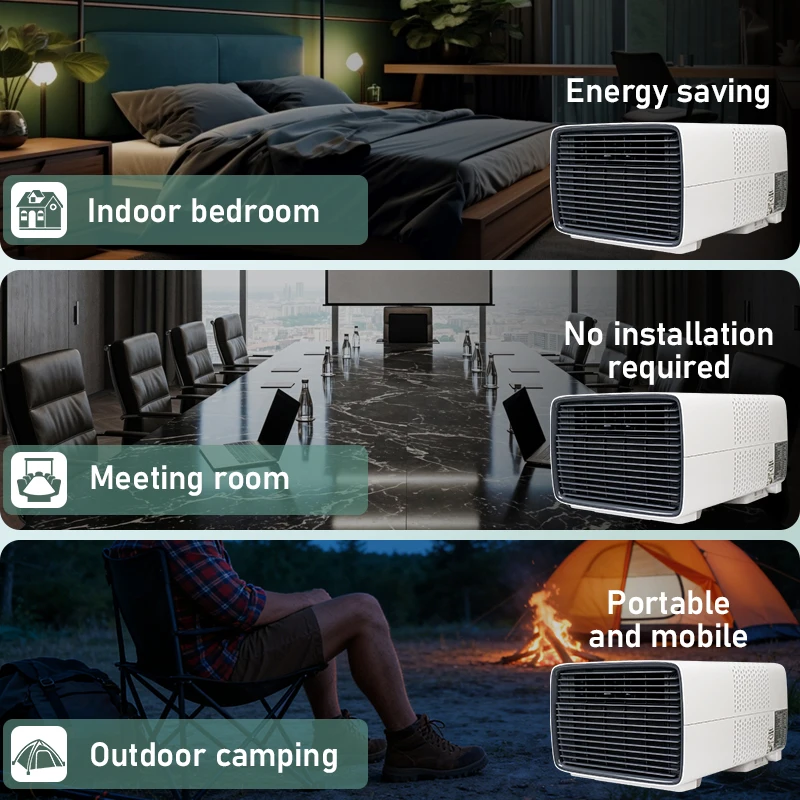 Room Air Conditioning Quiet Remote Control Cooling Only Mini Portable Air Conditioners for Kitchen Cabinet