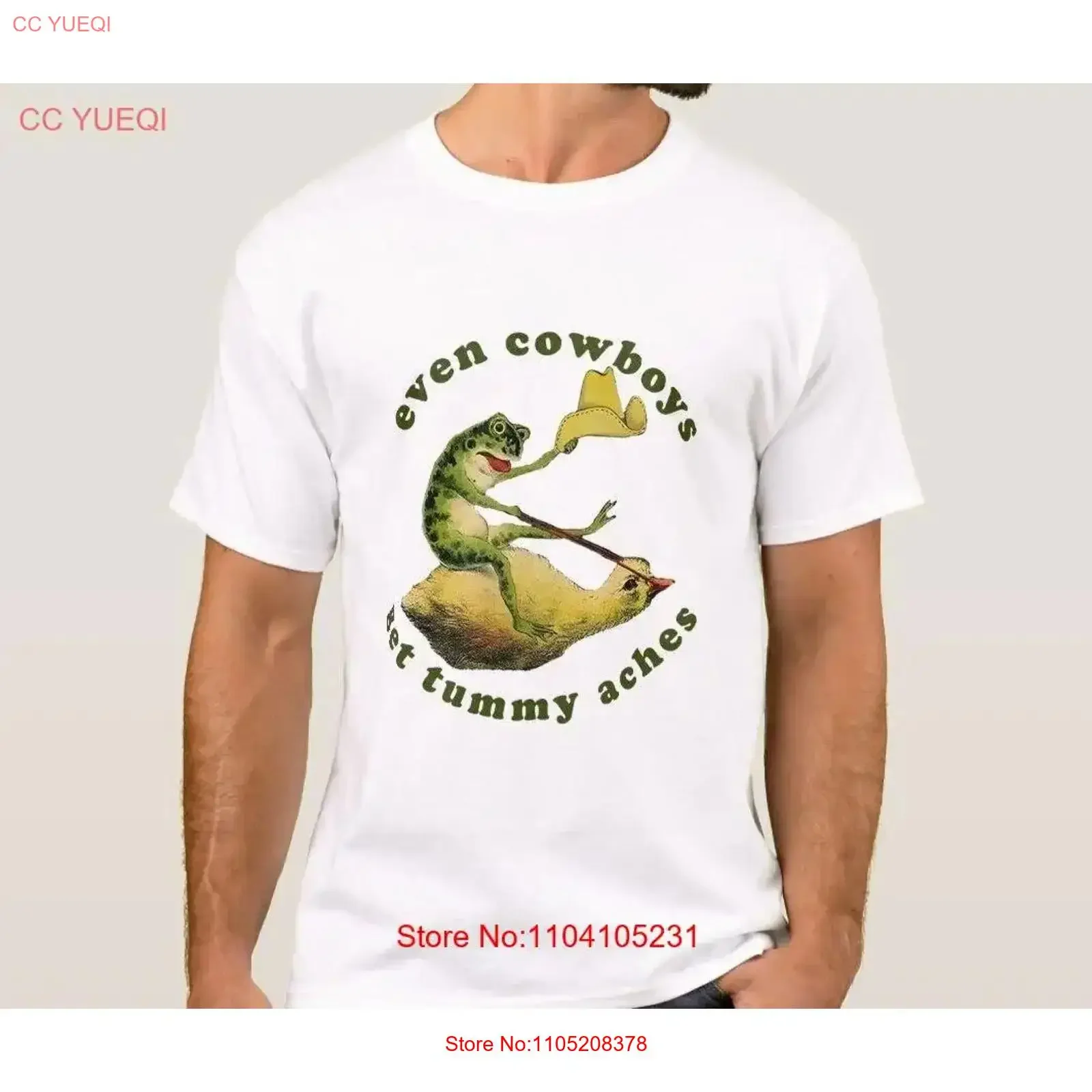 Even Cowboys Get Tummy Aches T Shirt Funny Meme Froggy Frog Nature vintage Washed Soft Versatile Stylish Top For Everyday Wear