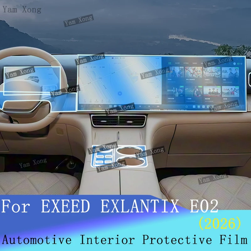 

Car Navigation screen Anti-scratch Film For Exeed Exlantix E02 Full set interior Film Gear Panel Transparent Protection Sticker
