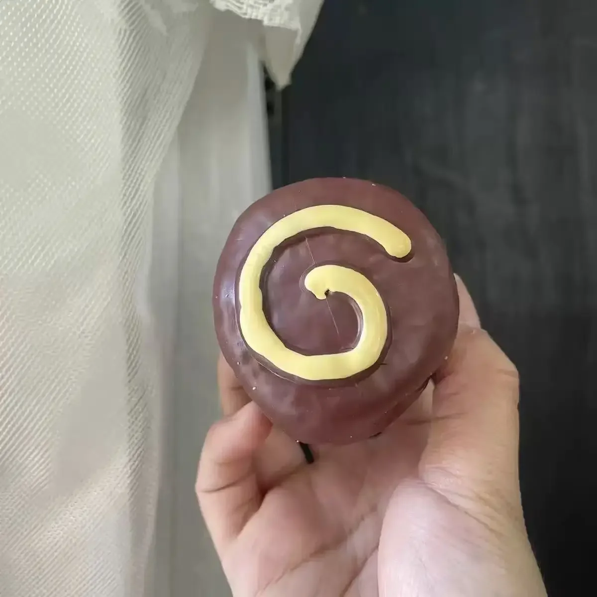 Crunchy Swiss Roll Pig Squishy, Slow Rebound Handmade Squeeze Ball ASMR Stress Relief Fidget Toy