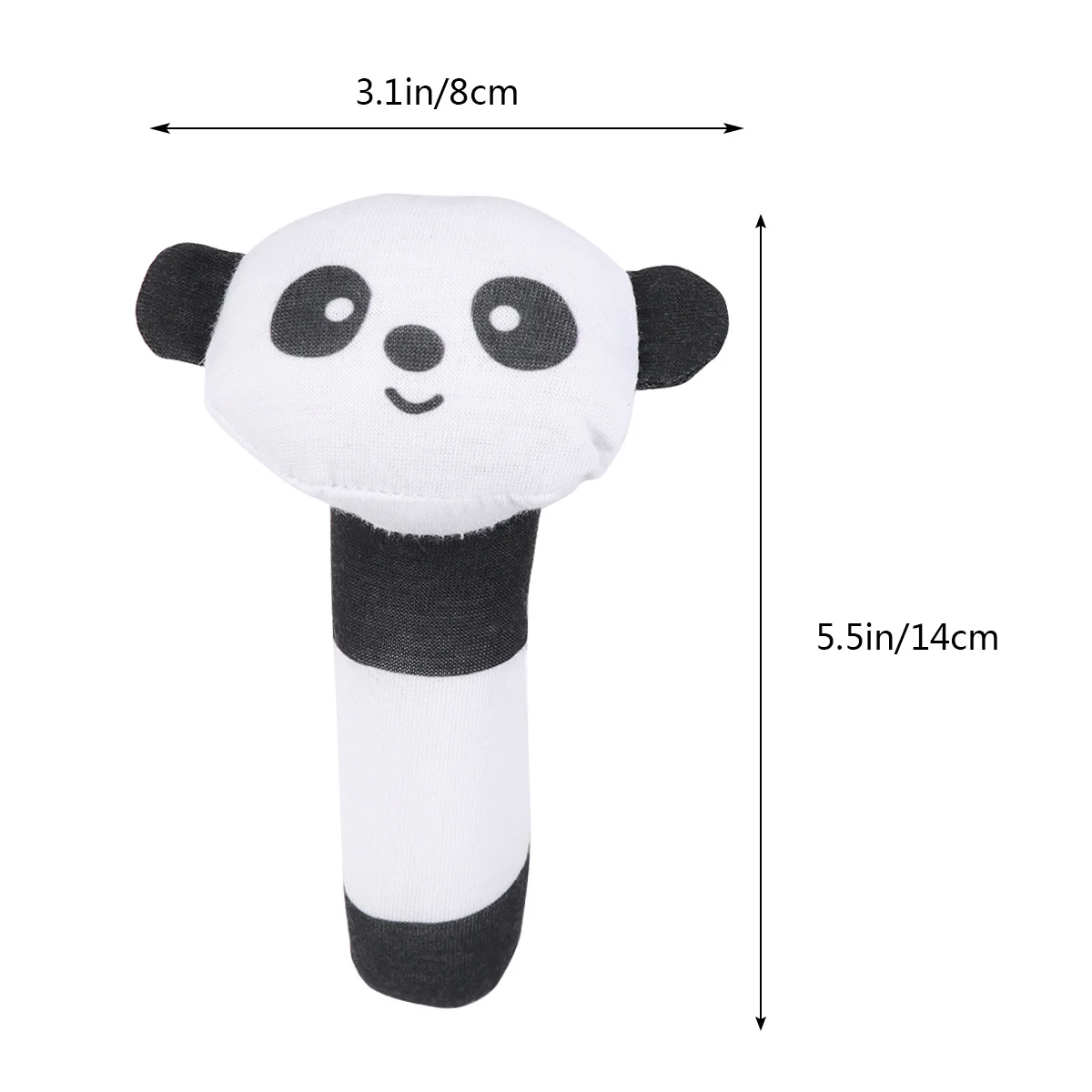 Chocalho de Mão de Panda de Pelúcia para Bebês, Brinquedo Colorido para Desenvolvimento de Recém-Nascidos e Crianças Pequenas