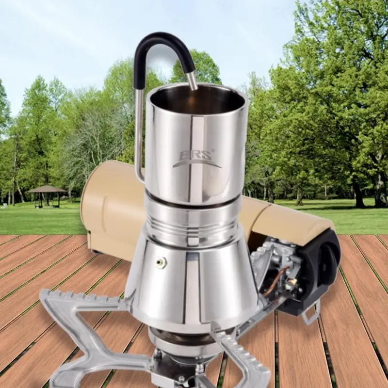 Imagem -02 - Stovetop Espresso Coffee Maker Camping Coffee Distiller Moka Pot Camping Acessórios Brstc05 Aço Inoxidável