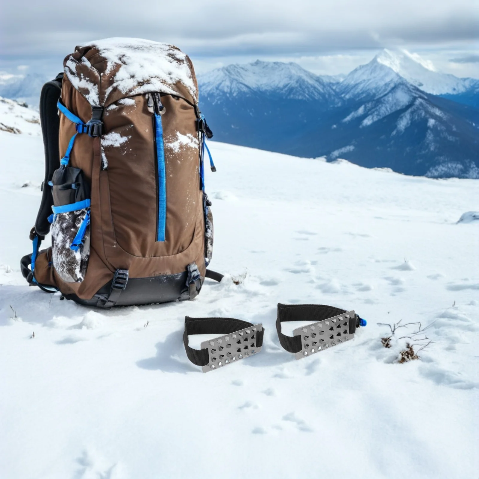 2 paia di tacchette da trazione per neve chiodate 26 impugnature antiscivolo per denti metallici per escursionismo arrampicata calzature invernali all'aperto sicurezza