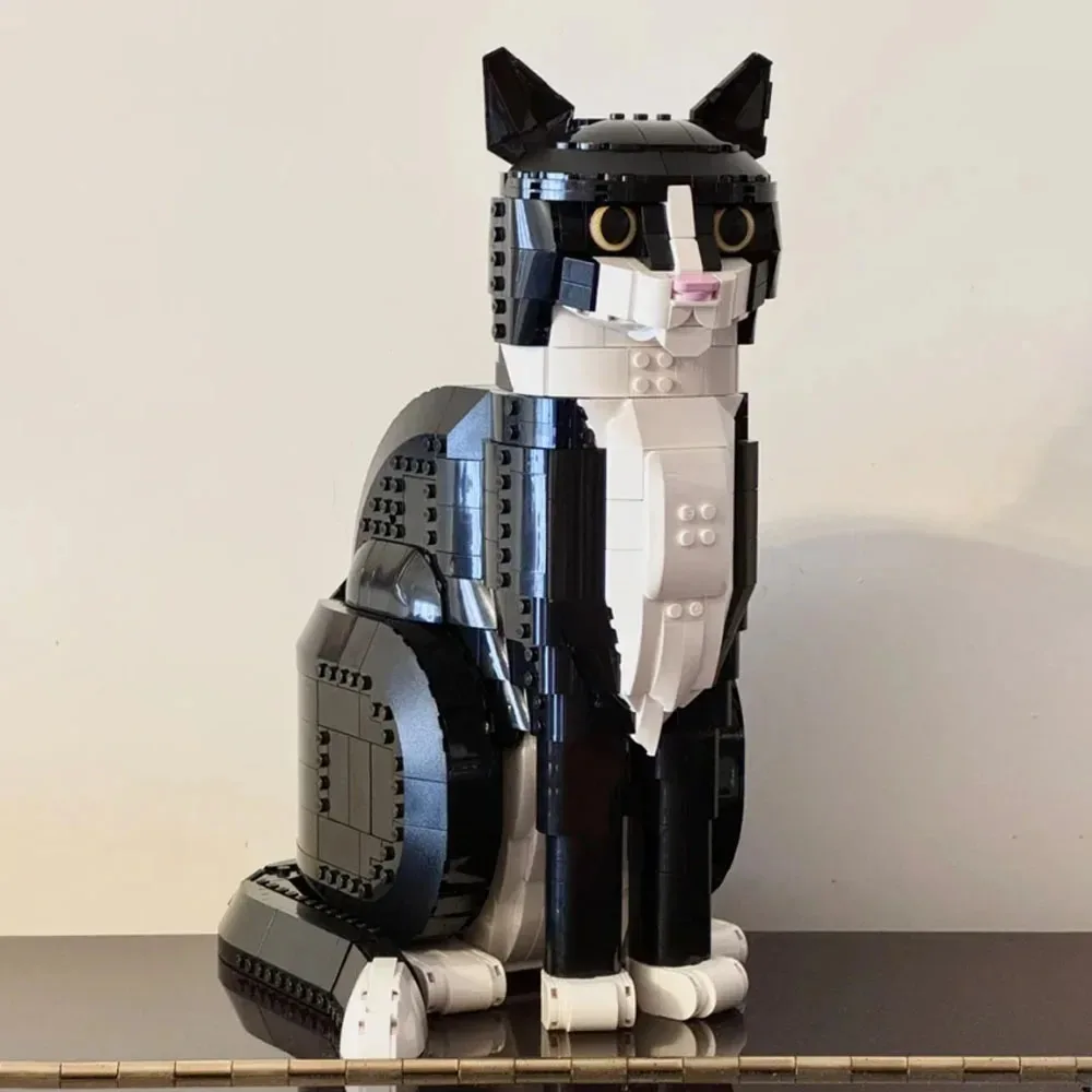 2026 Cat-Shaped Building Blocks, 1710 Pieces, Animal Building Blocks, Collectible Display Creative Building Toy,'s Birthday Gift